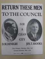 D. M. Denegri and Joseph T. Brooks campaign poster