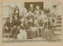 Group portrait on steps, Alameda School