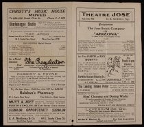 Theatre Jose programme: The Jose Stock Company in Arizona (M. H. Nicholl, Mgr.)