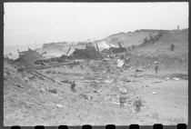 Remains of wreckage on beach