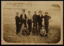 Group portrait of Alex and Babe Malone with other kids