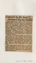 Concert to Be Sent Across City by Radio