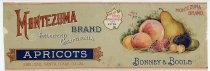 Montezuma Brand Selected California Apricots label