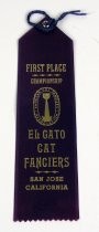 First Place Championship El Gato Cat Fanciers ribbon