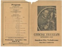 Garden City Velodrome official program September 8, 1939