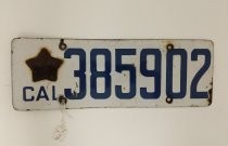 California license plate 385902