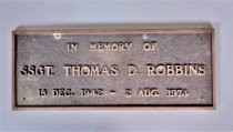 Memorial marker for SSgt Thomas D. Robbins