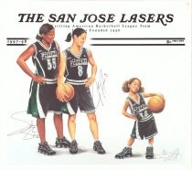 San Jose Lasers autographed art print, 1997