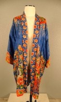 Blue brocade kimono