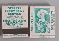 Shorty Joe matchbook