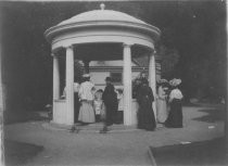 Group at Alum Rock Park gazebo and fountain