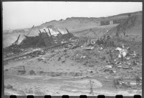 Remains of wreckage on beach