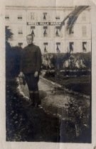 Man in uniform, in front of Hotel Villa Marina