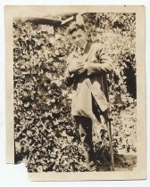 Claude Bernal with a cat