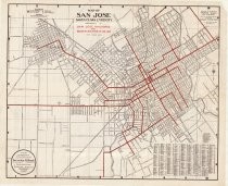 Map of San Jose, Santa Clara & Vicinity Compliments of San Jose Railroads and Security State Savings Bank of San Jose