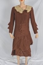 Brown silk dress