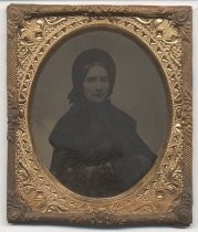 Portrait of woman wearing all black