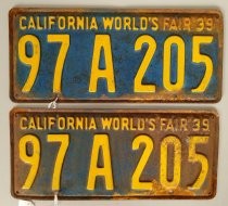 Set of California World's Fair license plates 97A205