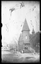 Two women outside Trinity Church