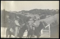 William and James Harrower on horseback, 1918