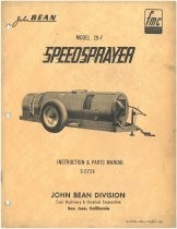 John Bean Model 29-F Speedsprayer Instruction & Parts Manual S-5724