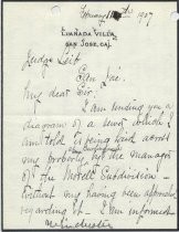 Letter to Judge [ Samuel F. ] Leib from Srah Winchester concerning attempts to lay a sewer line across her property