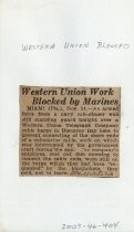 Western Union Work Blocked by Marines