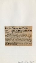 U.S. Plans to Take All Radio Service