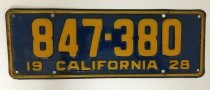 California license plate 847380