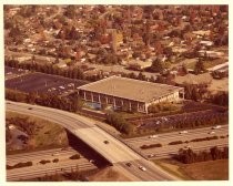 Aerial view of Tantau overcrossing of Interstate 280