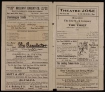 Theatre Jose programme: The Jose Stock Company in The Thief (M. H. Nicholl, Mgr.)