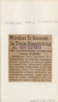 Wireless Is Success In Train Dispatching