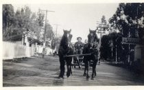 Horse-drawn cart, Evergreen, California