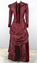 Burgundy taffeta dress