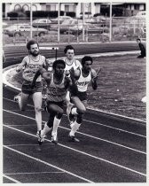 Millard Hampton and Ed Oravillo in 440-yard relay