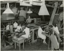 Workers sorting prunes at Sunsweet Packing Company