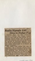 Radio Signals Aid Ship to Dodge Fog