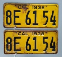 Set of California license plates 8E6154