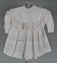 Child's white cotton & lace dress