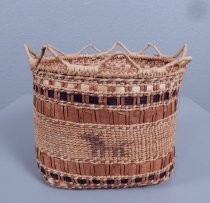 Skokomish basket with horse design