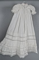 Edwardian white cotton & lace christening dress