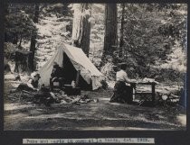 "Papa and party in camp at La Honda, Oct. 1905."