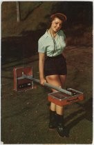 Postcard advertising the Fisher Laboratories' M-Scope metal detector