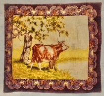 Sleigh blanket featuring a cow