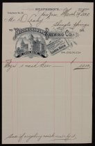 Fredericksburg Brewing invoice