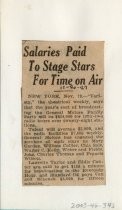 Salaries Paid To Stage Stars For Time on Air