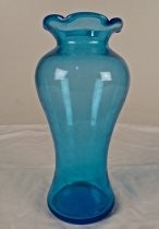 Aqua blue glass vase