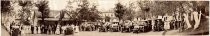 Automobile drivers and cars at Gilroy Hot Springs, 1913