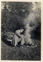 Harold Elliott and campfire