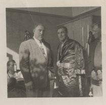 Ed Levin posing with boxer